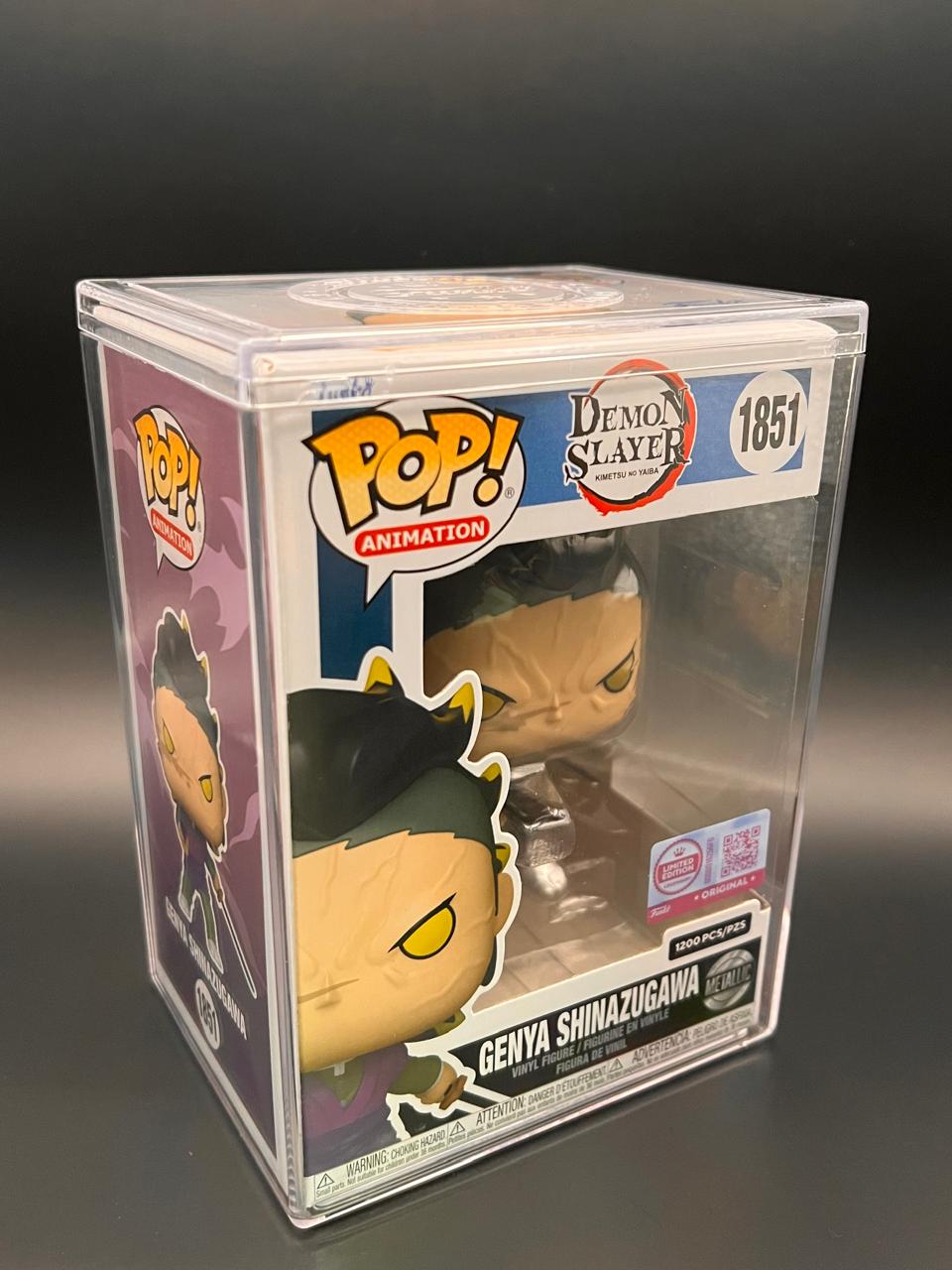 Pop! Genya Shinazugawa (Demon Form) (Metallic) con Pop! Protector