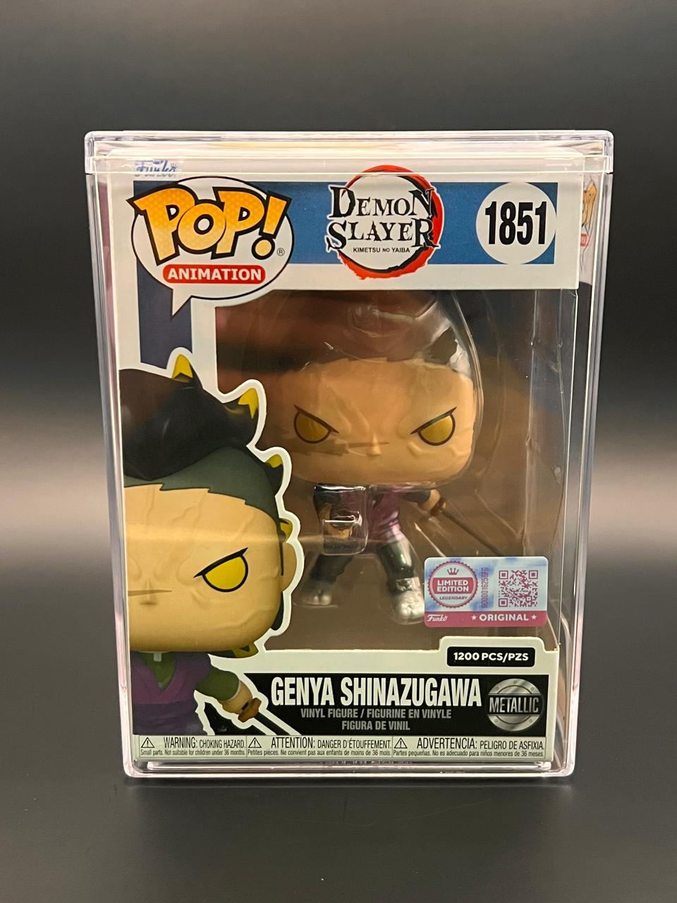 Pop! Genya Shinazugawa (Demon Form) (Metallic) con Pop! Protector