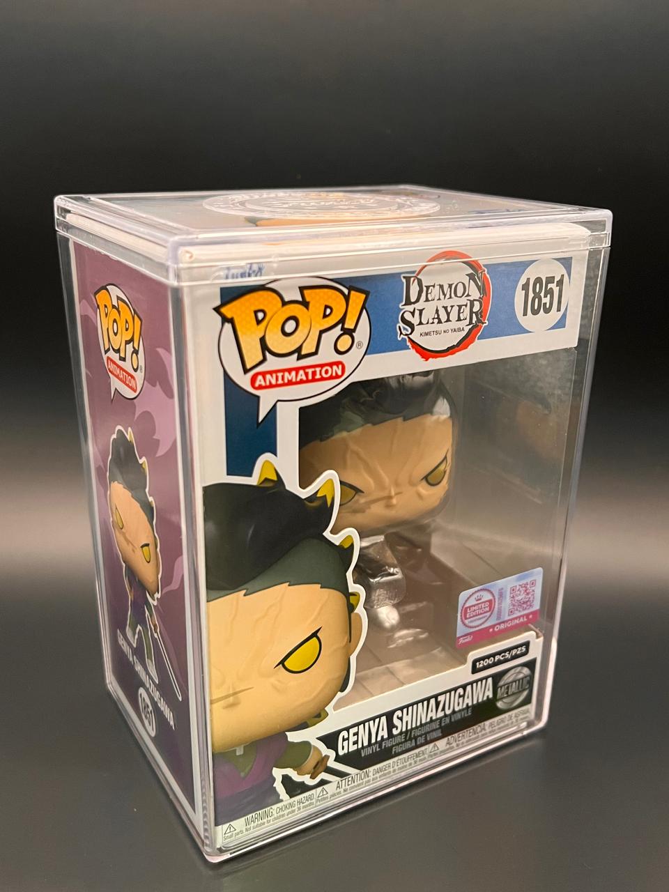 Pop! Genya Shinazugawa (Demon Form) (Metallic) con Pop! Protector