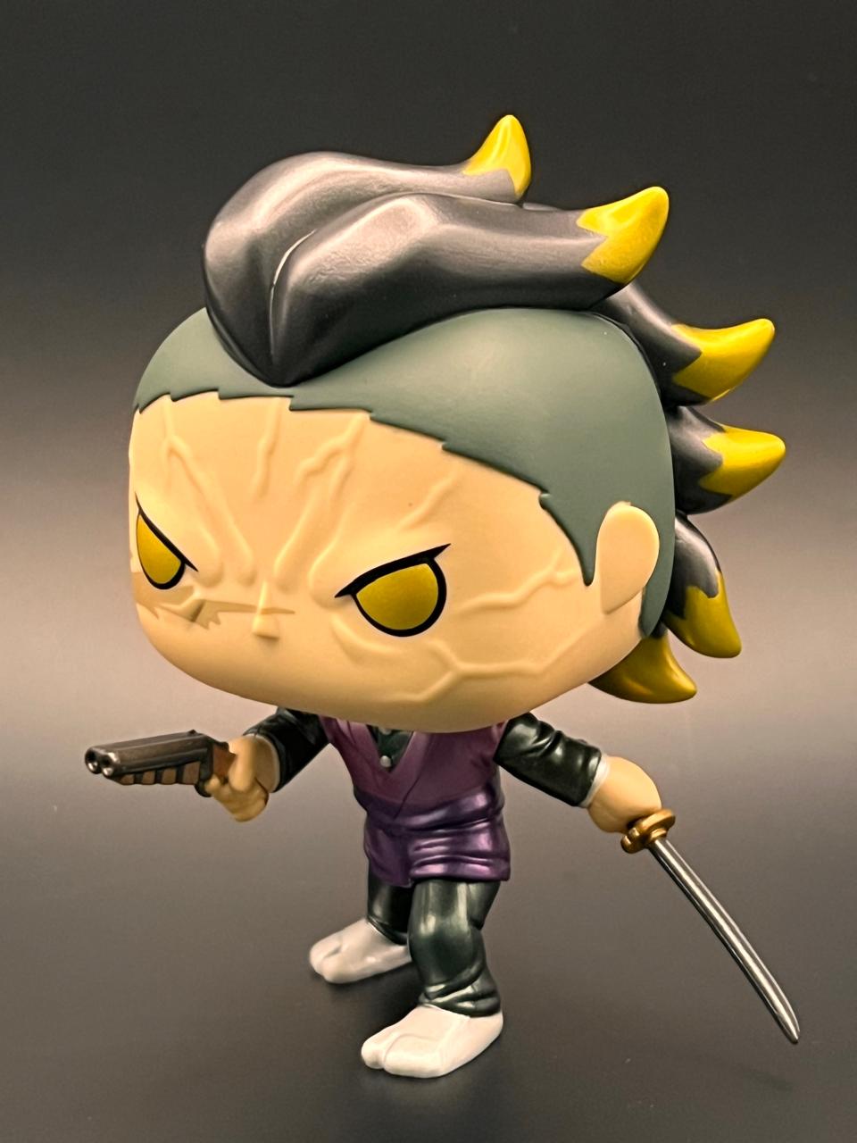 Pop! Genya Shinazugawa (Demon Form) (Metallic) con Pop! Protector