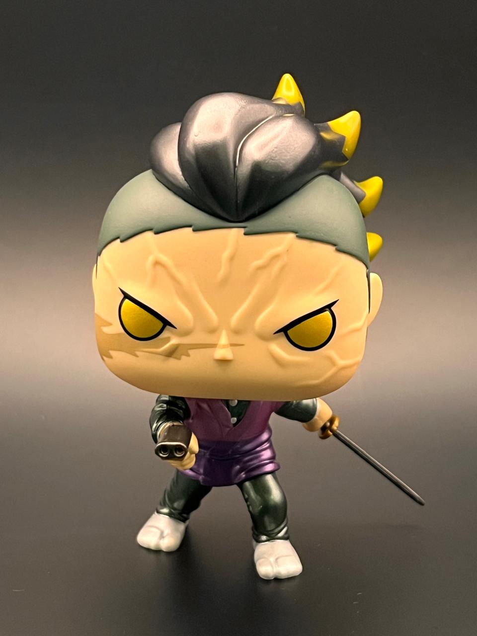 Pop! Genya Shinazugawa (Demon Form) (Metallic) con Pop! Protector