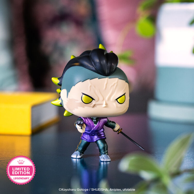 Pop! Genya Shinazugawa (Demon Form) (Metallic) con Pop! Protector