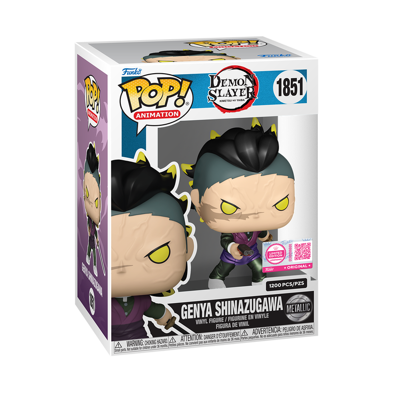 Pop! Genya Shinazugawa (Demon Form) (Metallic) con Pop! Protector