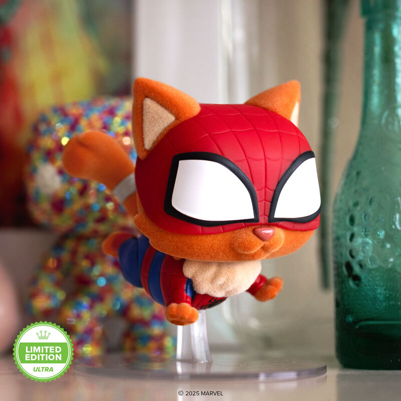 Pop! Spider-Cat (Flocked) con Pop! Protector